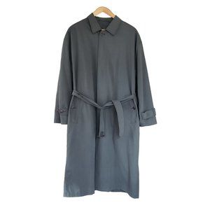Wool Lined Trench Coat Gray Hart Schaffner Marx Men's 40R